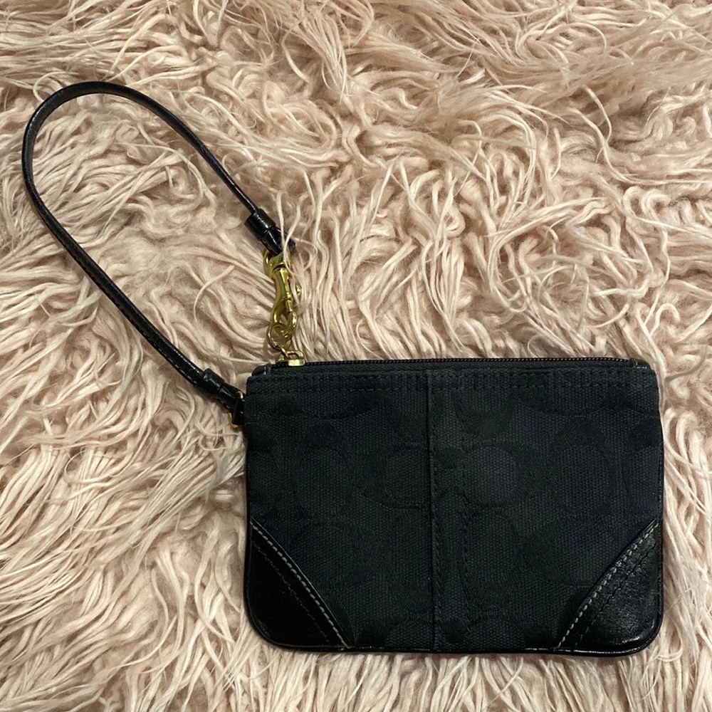 Coach Classic Logo Black Wristlet